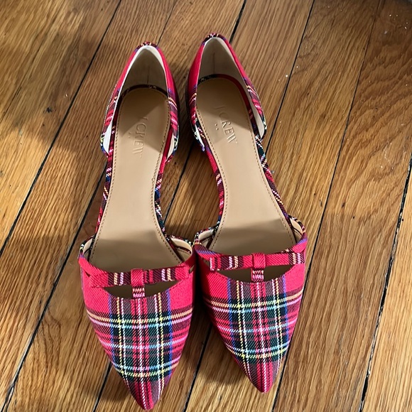 J crew plaid flats
